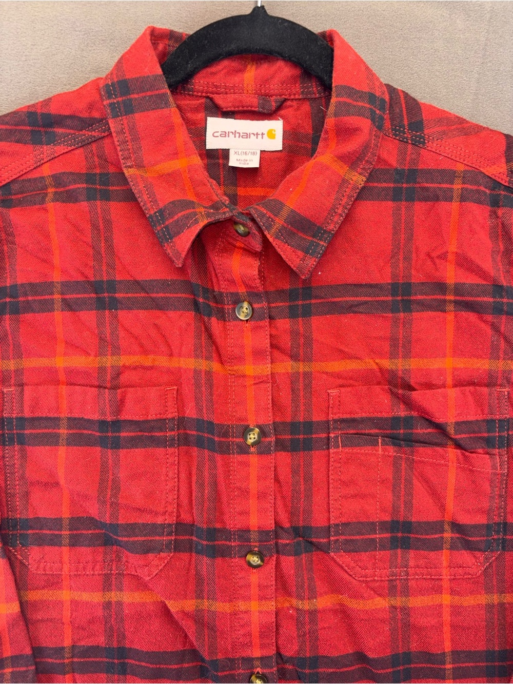 Carhartt Flannel Plaid Button Down Long Sleeve Shirt - Picture 2 of 13